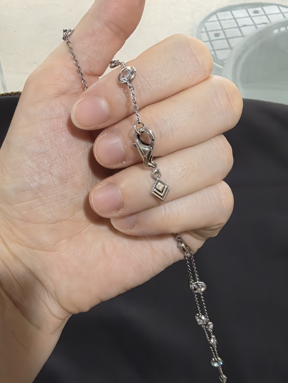 Silpada Scattered Stars N2152 Sterling Silver CZ 32" Station Necklace - Picture 8 of 11
